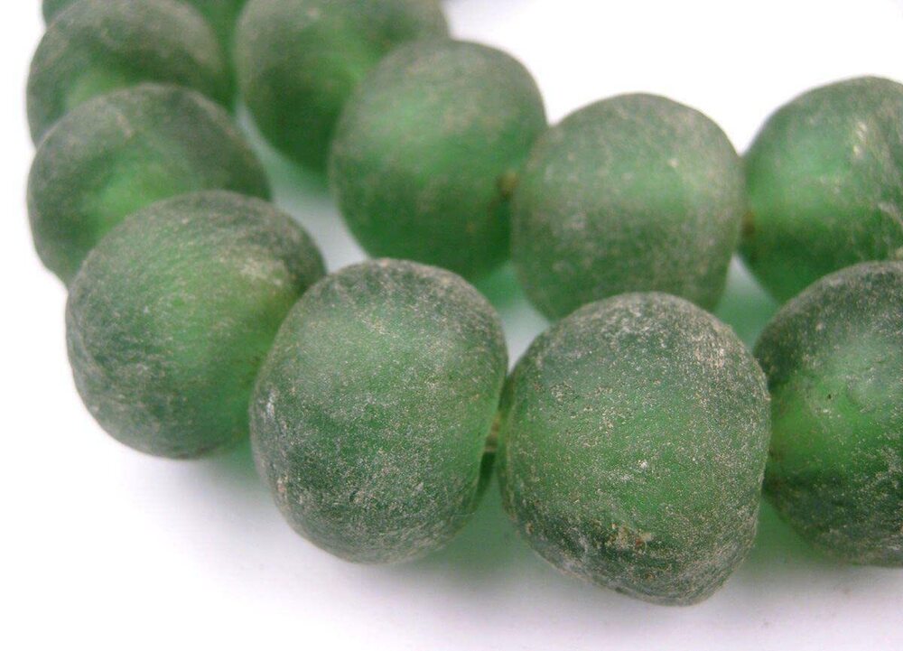 9312 Jumbo Recycled Glass Beads, 21–25mm – African Sea Glass for Wall